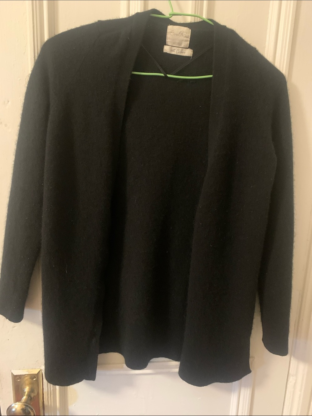 Black Open-Front Women's cashmere Sweater Cardigan